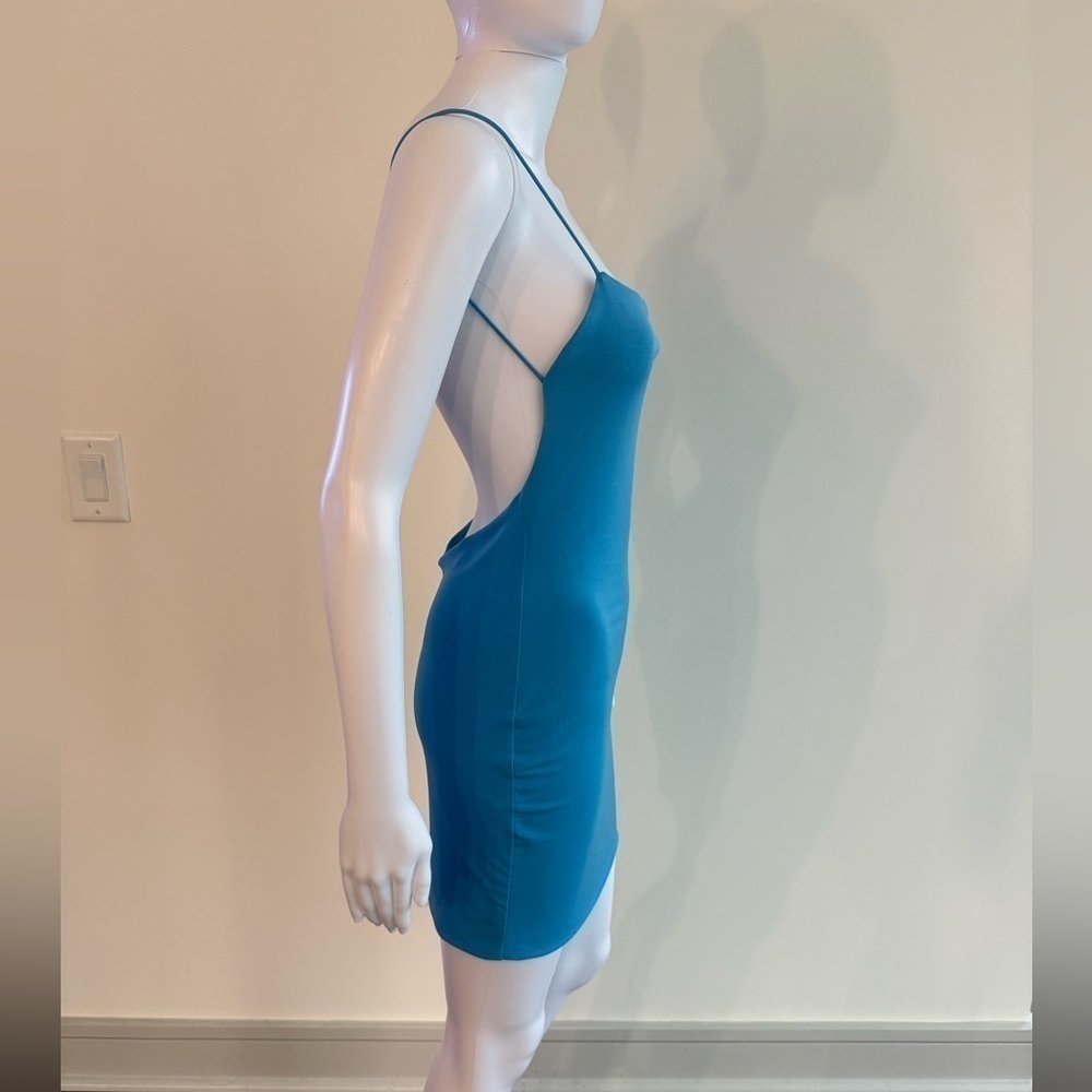 NWT Blue Low Back Stretch Dress - Picture 2 of 4